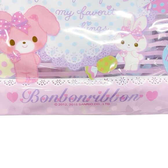 Sanrio BonBonRibbon Candy Vinyl Tote Bag w/Snap Pink Bow Cute 2012, 2015 Rare - Picture 9 of 12